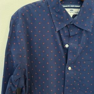Navy Blue Polka Dot Men's Shirt